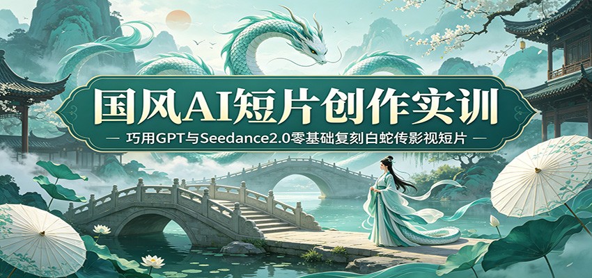 国风AI短片创作，ChatGPT写分镜脚本、AI绘图加Seedance2.0生成视频，零基础复刻白蛇传，附工程文件和参考样片 - 缩略图