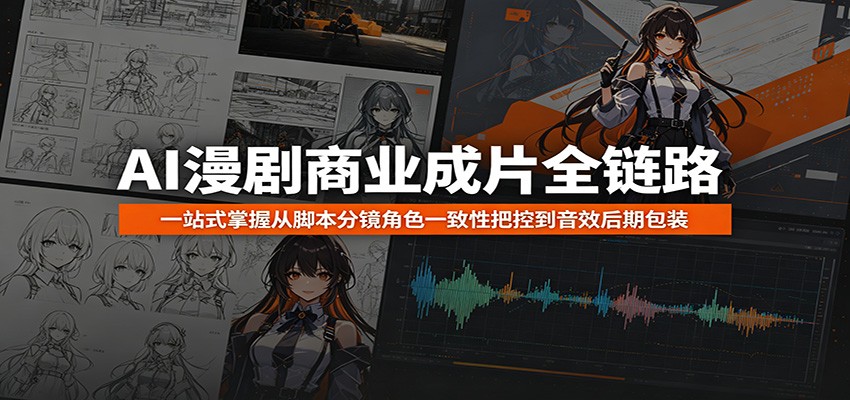AI漫剧全流程实操课，从分镜脚本到角色一致性控制、音效后期包装全链路拆解 - 缩略图