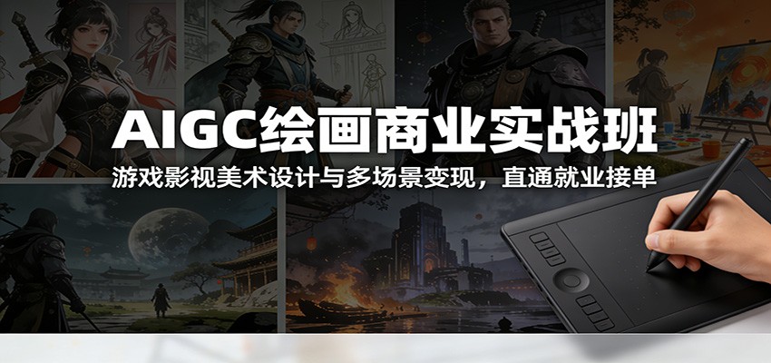 AIGC绘画商业实战课，Rotato与Flux做游戏角色场景、影视概念美术，还讲小说漫画推文和表情包变现 - 缩略图