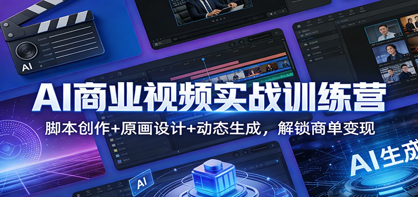 AI商业视频商单实战第3期，脚本原画到动态生成，接单变现和IP账号运营 - 缩略图