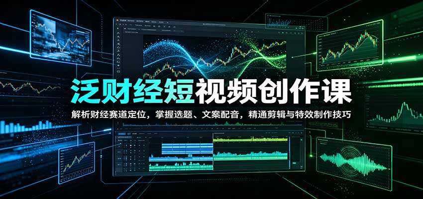 泛财经短视频创作课，从赛道定位、选题文案配音到剪辑特效拆解复刻 - 缩略图