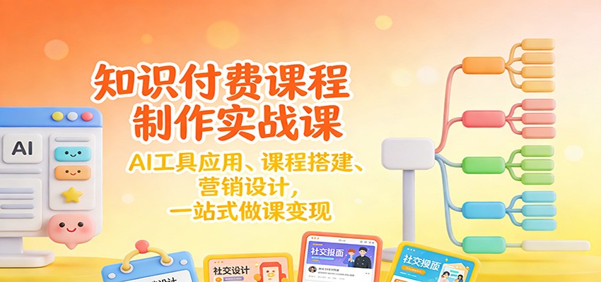 知识付费课程制作实战课，用AI做用户调研到课程上线的全流程拆解 - 缩略图