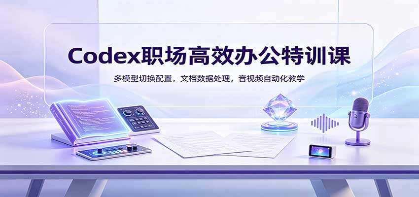 Codex职场办公自动化实战，多模型切换配置，文档数据分析、PPT到音视频剪辑全流程 - 缩略图