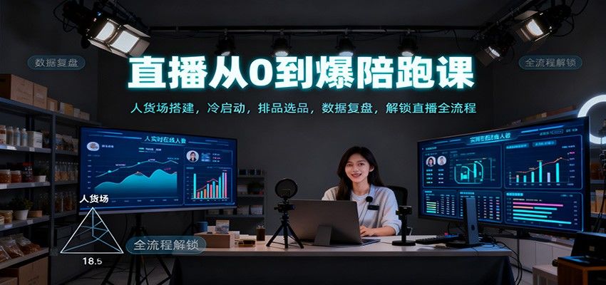 直播运营陪跑训练营，新手人货场搭建到绿幕半无人直播破冷启动，AFX排品选品全流程 - 缩略图