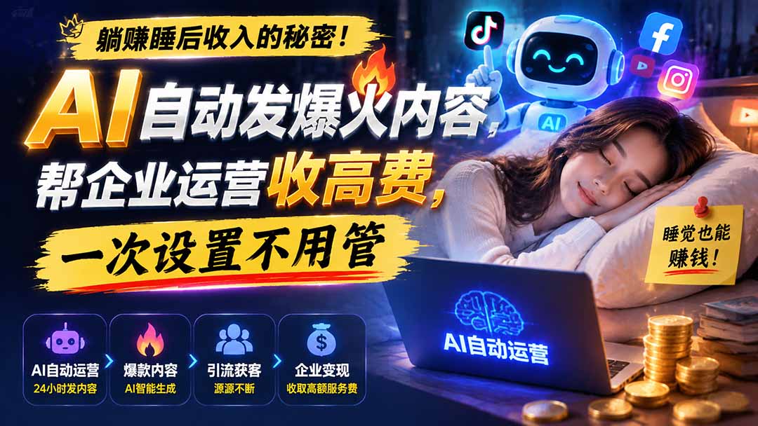 AI自动发内容的社媒机器人课，一次设置全天引流，不用露脸也能帮企业运营收费 - 缩略图