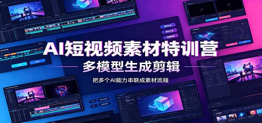 AI短视频素材特训营，Codex本地部署与多模型生成剪辑，爆量素材挖掘和画面迭代修改实操 - 缩略图