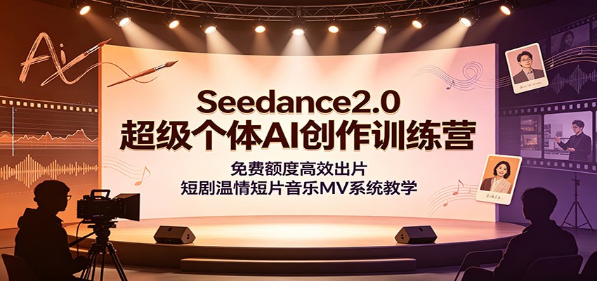 Seedance2.0超级个体AI创作训练营，即梦随变小云雀免费额度出片，数字人短剧温情短片音乐MV全流程拆解 - 缩略图