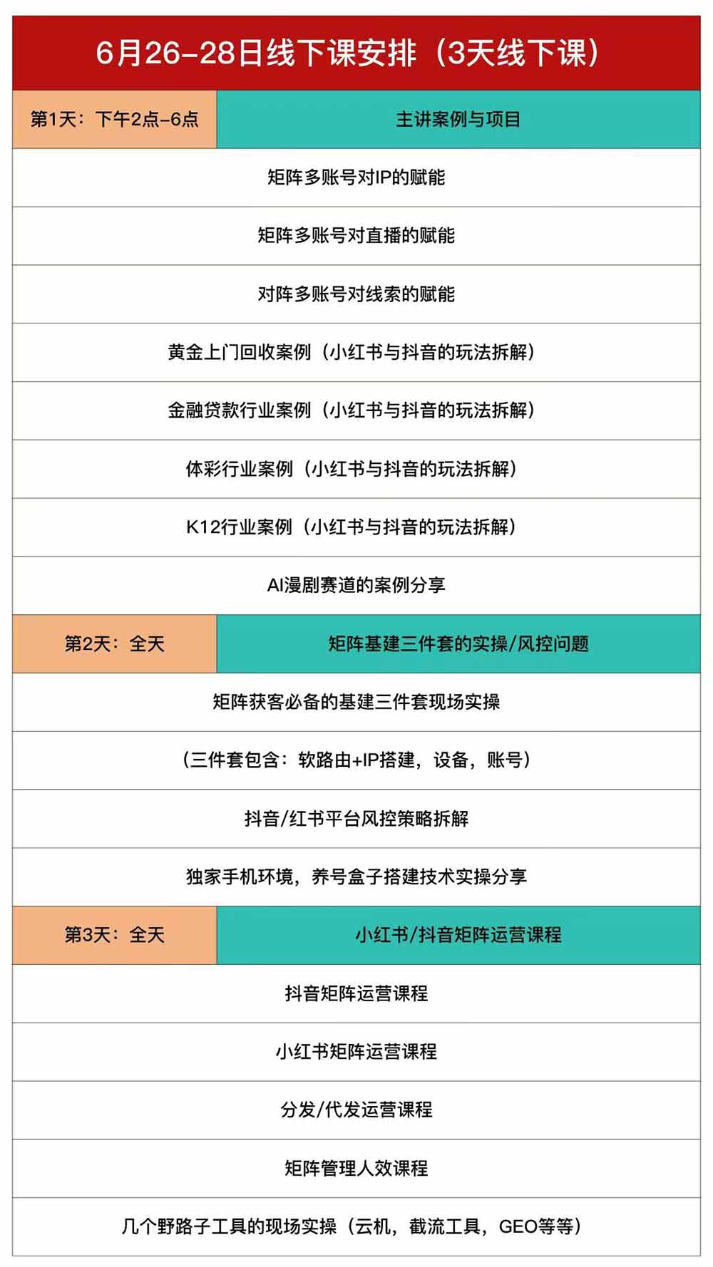 嗨推矩阵引流运营线下课，3天拆解抖音小红书矩阵基建、养号与内容代发玩法 - 缩略图