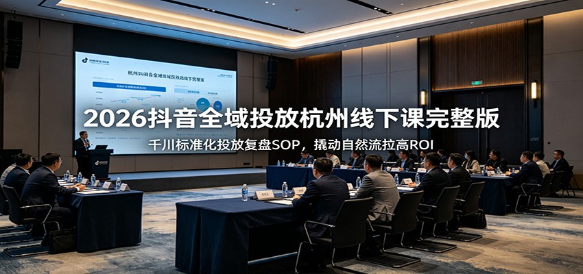 抖音全域投放杭州线下课，千川标准化投放SOP和复盘流程，撬动自然流拉高全域ROI - 缩略图