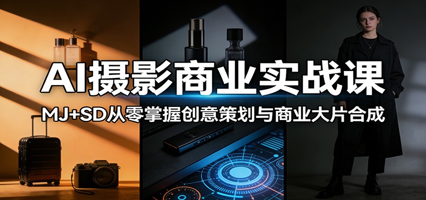 AI摄影商业实战，MJ+SD从零掌握创意策划到婚纱、时尚杂志、汽车广告大片合成 - 缩略图