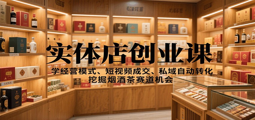 实体店创业课，短视频获客到私域自动成交，烟酒茶白酒赛道经营模式拆解 - 缩略图