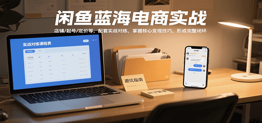 闲鱼蓝海电商实操,从店铺搭建、爆款起号到定价发货,含实战对练和纠纷处理 - 缩略图