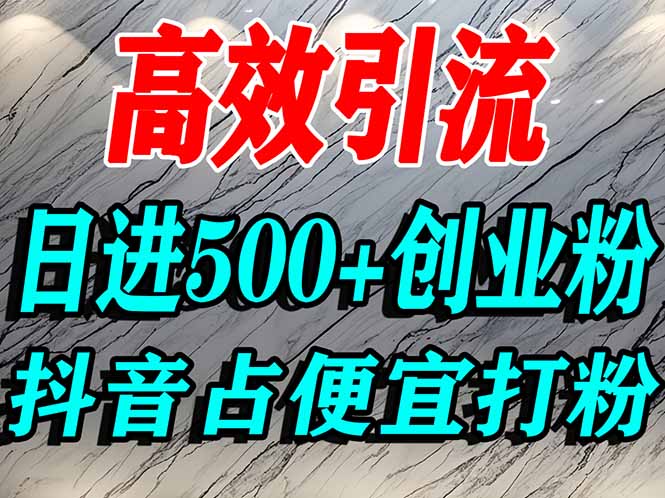 抖音占便宜心理引流创业粉，单人日引500+精准流量，从养号包装到变现全流程 - 缩略图