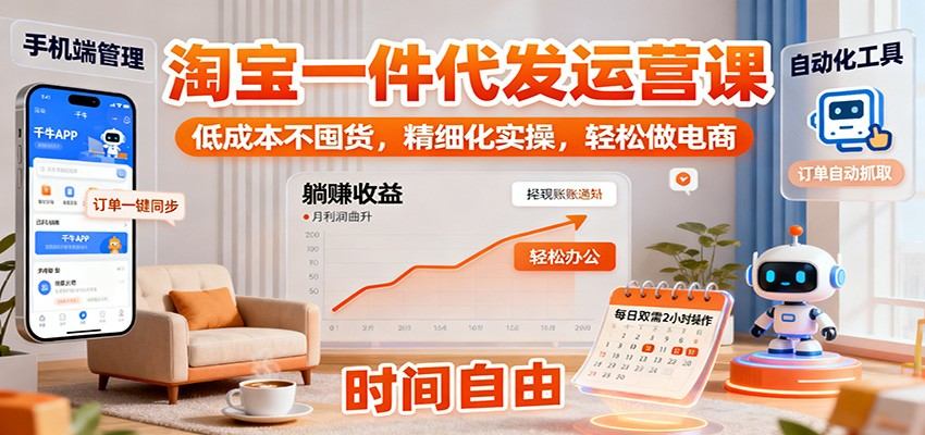 淘宝一件代发只做1688分销,选品出单逻辑到低价直通车、无界推广实操(2025更新) - 缩略图