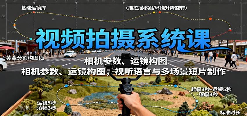 视频拍摄系统课，从相机参数、运镜构图到视听语言，香艺短片从策划到成片实战 - 缩略图