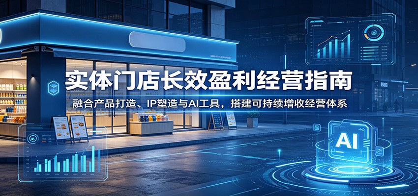 实体门店长效盈利经营课，产品体系、IP塑造加AI工具，不靠低价引流也能稳定增收 - 缩略图