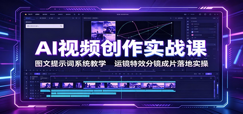 AI视频创作实战课，图片视频提示词到机械臂运镜、分镜直出全流程拆解 - 缩略图