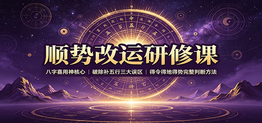 八字喜用神核心判断，破除补五行三大误区，得令得地得势三层逻辑，落地择业、城市与财富规划 - 缩略图
