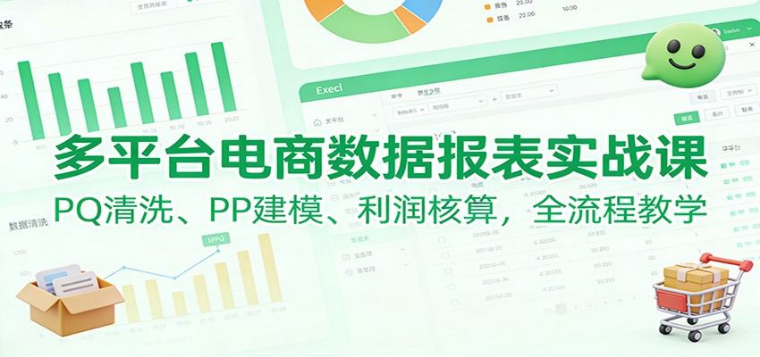 多平台电商财务日报自动化，Power Query清洗加Power BI建模，淘系抖音京东拼多多全流程 - 缩略图