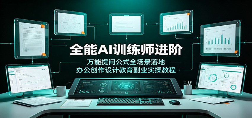 AI训练师进阶课，万能提问公式打通文本绘画视频，覆盖职场写作、自媒体文案与副业实操 - 缩略图
