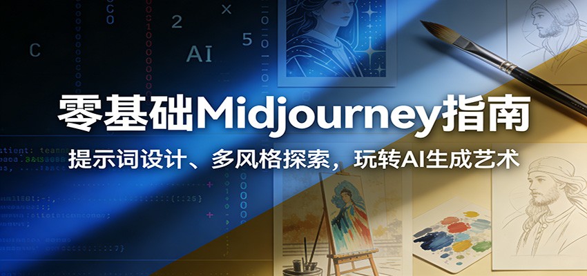 零基础Midjourney教程，从提示词设计到多风格出图，一步步玩转AI绘画 - 缩略图