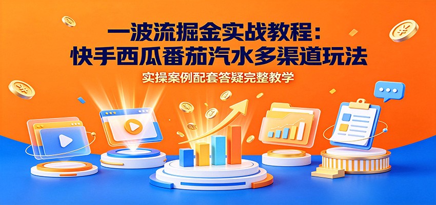 快手西瓜番茄畅听一波流实战玩法，汽水音乐、漫剧多渠道掘金，含实操答疑 - 缩略图