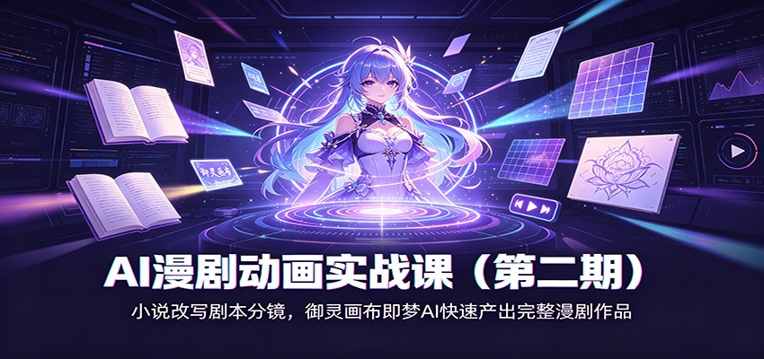 AI漫剧动画实战课第二期，小说转剧本分镜，即梦加御灵画布做出完整漫剧 - 缩略图