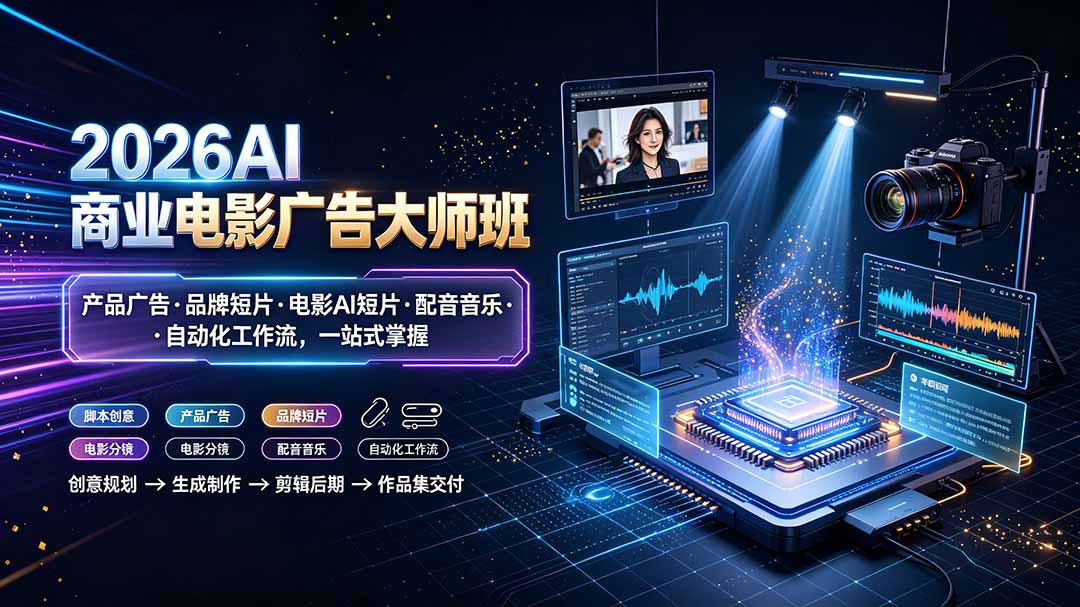 AI商业广告与电影短片实战，从脚本、配音音乐到自动化成片工作流 - 缩略图