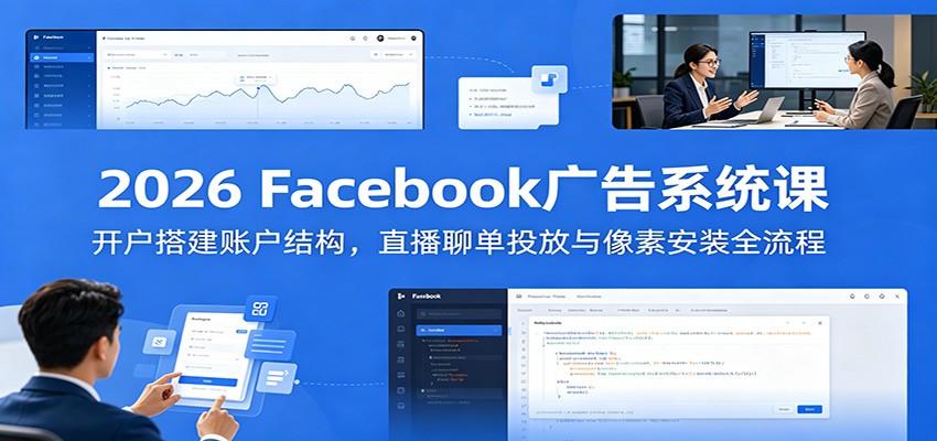 Facebook广告投放系统课，从开户、直播聊单到像素安装，含账户结构搭建与Adspower养号 - 缩略图