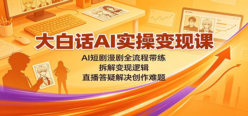 AI短剧漫剧全流程带练，电影级AI动画从0到1，直播答疑拆解变现和一人公司 - 缩略图