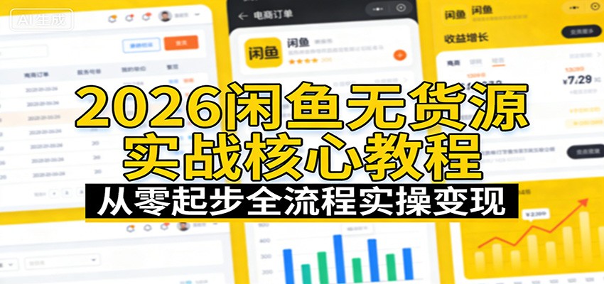 2026闲鱼无货源实战教程，从账号搭建到上架运营全流程，手把手教新手稳定出单 - 缩略图