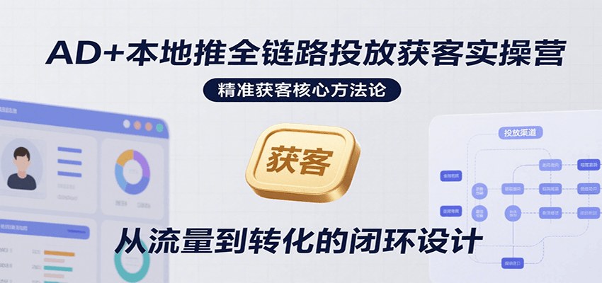 巨量广告AD+本地推全链路投放获客,账号搭建到计划优化,当天投放当天转化 - 缩略图