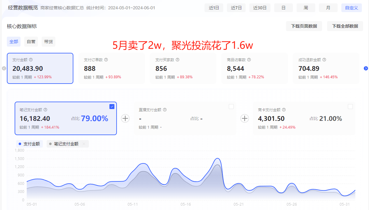 小红书蓝海搜索卖虚拟资料，停掉聚光投流后自然出单，8月净利润6万 - 缩略图