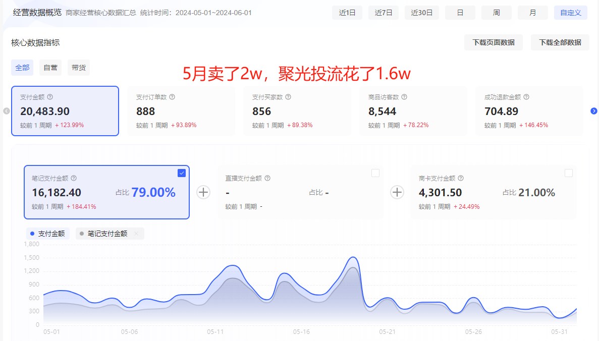 小红书蓝海搜索卖虚拟资料，停掉聚光投流后自然出单，8月净利润6万 - 缩略图