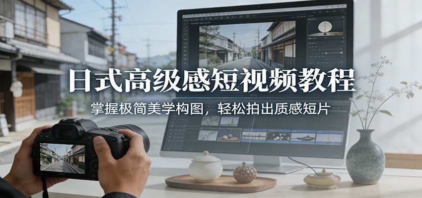 日式高级感短视频教程，5节课拆解构图、调色和剪辑节奏 - 缩略图