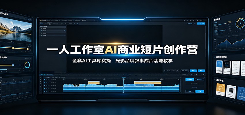 一人工作室AI商业短片创作，光影质感与品牌叙事，从策划到成片全流程实操 - 缩略图