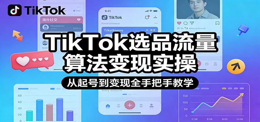 TikTok电商实操课 选品流量算法到店铺独立站变现 13小时5大课时 - 缩略图