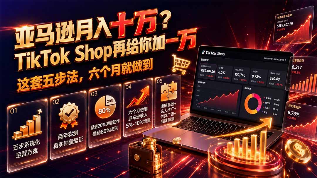 亚马逊卖家做TikTok Shop的五步法，选品、达人联盟外联、广告投放到团队管理全流程拆解 - 缩略图