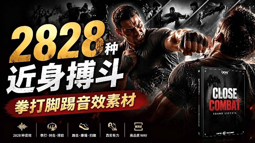 Close Combat近身搏斗拳打脚踢音效素材，2828个音效WAV格式中文分类直接导入 - 缩略图