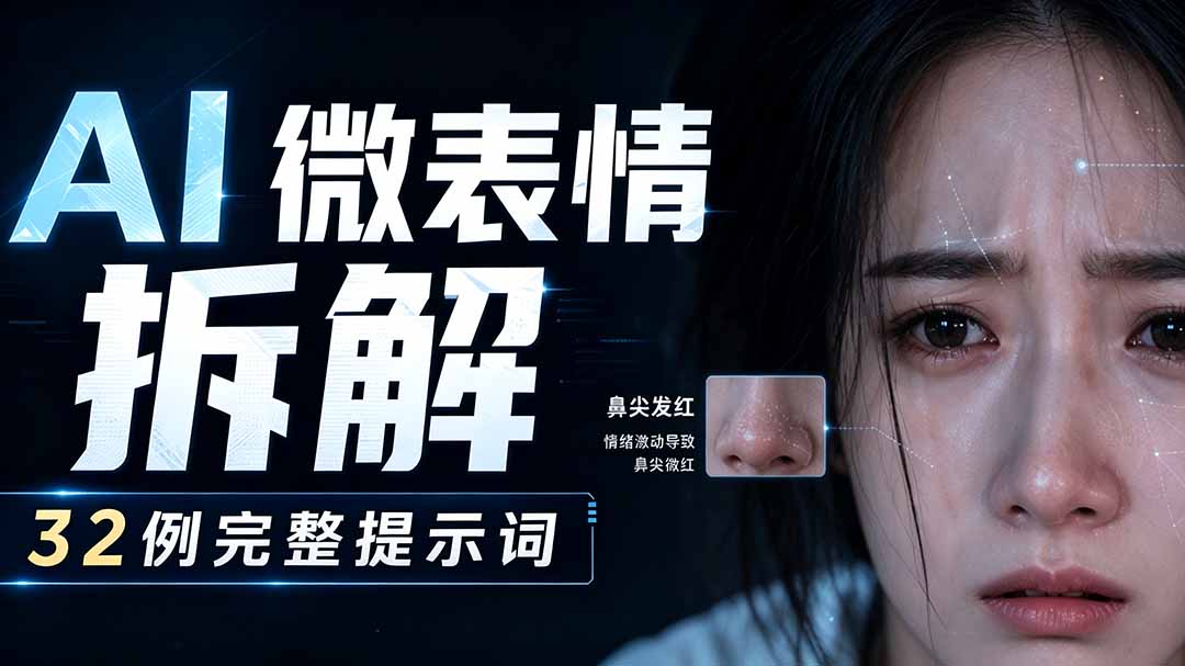 AI视频微表情提示词拆解，时间轴、情绪逻辑、动作链，告别AI面瘫和塑料感 - 缩略图