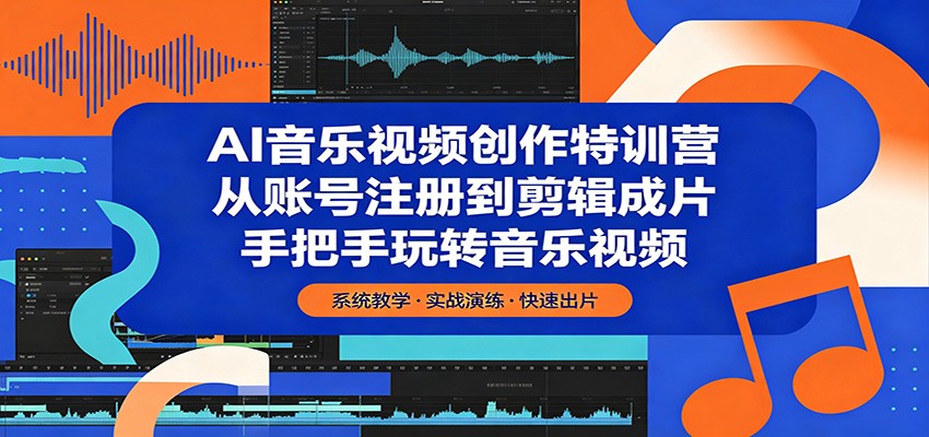 汽水音乐AI音乐视频创作课，账号注册、音乐文案、AI生图对口型到剪辑全流程 - 缩略图
