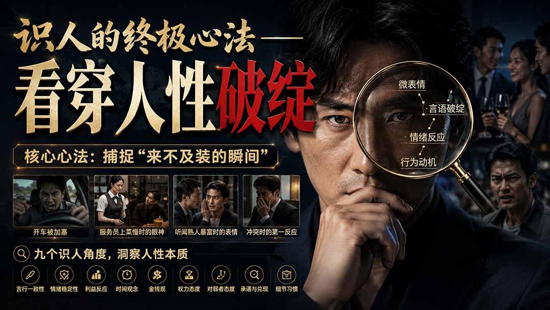 识人的九个关键时刻，盯住来不及装的瞬间，看穿一个人藏不住的真实反应 - 缩略图