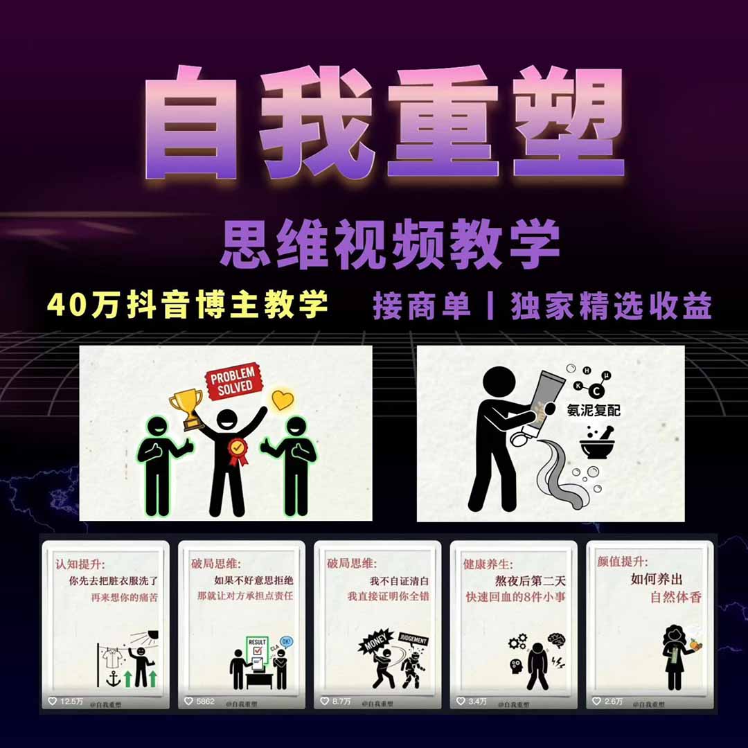 AI思维动画视频制作教程，40万粉博主亲授剪辑、抠图、音频、封面全流程，接商单与独家精选变现 - 缩略图