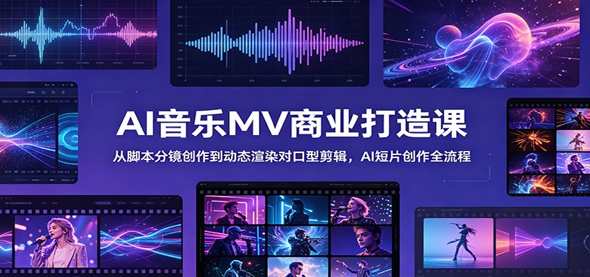 AI音乐MV制作全流程，从脚本分镜、动态生成到人物对口型和后期剪辑实操 - 缩略图
