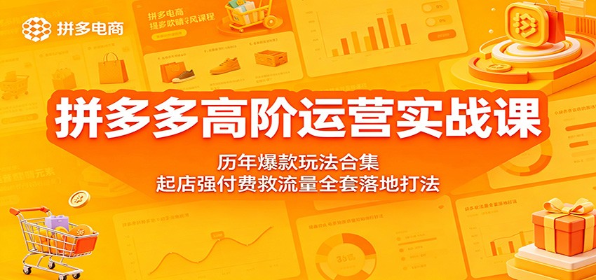 拼多多高阶运营实战课，2025-2026强付费起店、断流拯救、大促冲量全套打法 - 缩略图