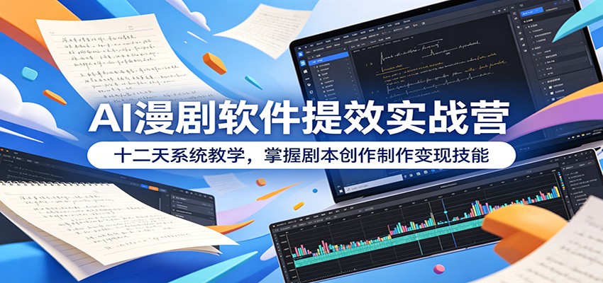 AI漫剧12天实战营，SORA、即梦、LTX2.3参数实操，《大运征途》案例到端原生变现 - 缩略图