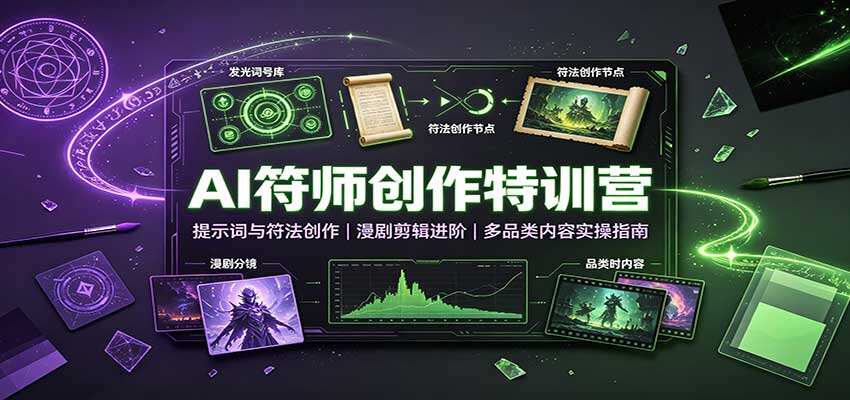 35天AI符师创作特训营，五感提示词写符做广告片，漫剧剪辑与BOT智能体实操 - 缩略图