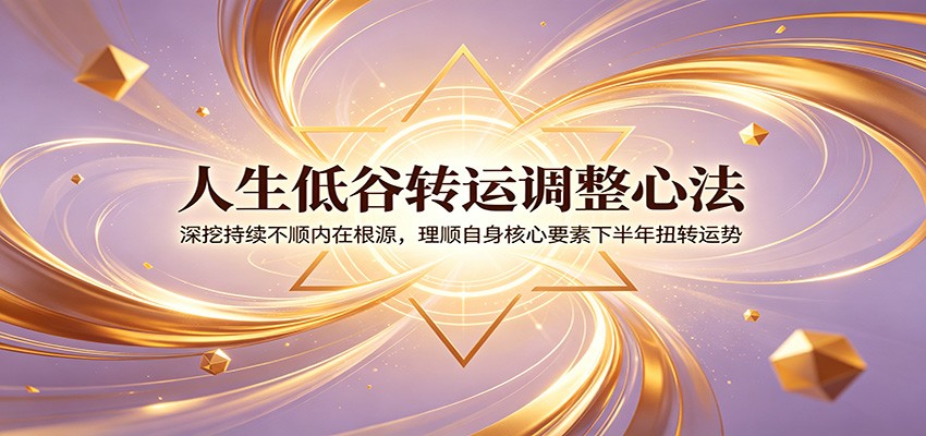 人生低谷转运调整心法，深挖持续不顺的内在根源，理顺自身状态扭转下半年运势 - 缩略图