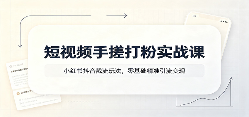 小红书抖音手搓打粉实战课，截流引流到爆单变现的完整打法拆解 - 缩略图