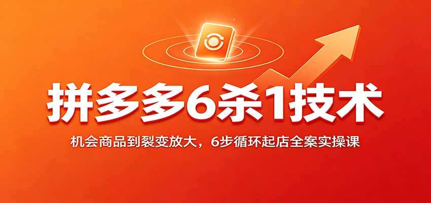 拼多多6杀1起店实操，从机会商品、SKU防比价到直通车裂变，6步循环放大全店成交 - 缩略图
